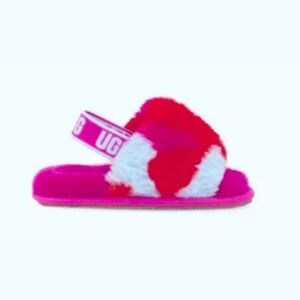 UGG FLUFF CAMOPOP MULTI HOT PINK SLINGBACK SANDAL TODDLER SIZE 4